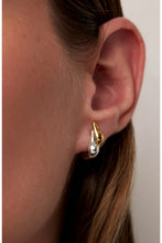 Load image into Gallery viewer, Jenny Bird Egret Huggie Earrings - Two-Tone