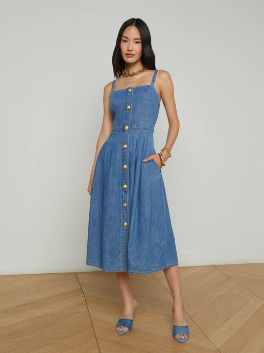 L'Agence Esmeralda Chambray Dress - Stokes
