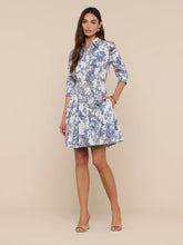 Load image into Gallery viewer, L'Agence Journi Shirt Dress - Grey Multi Watercolor Butterfly