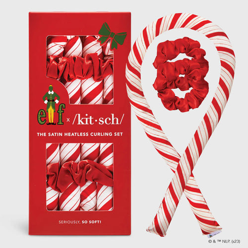 KITSCH elf x Kitsch Satin Heatless Curling Set - Candy Cane