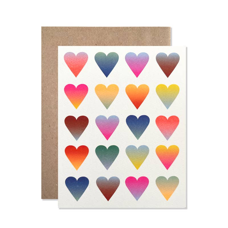 Hartland Cards Neon Gradient Hearts Greeting Card