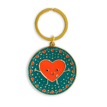 Load image into Gallery viewer, Night Owl Paper Goods Happy Heart Enamel Keychain