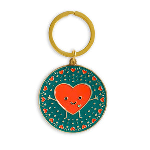 Night Owl Paper Goods Happy Heart Enamel Keychain