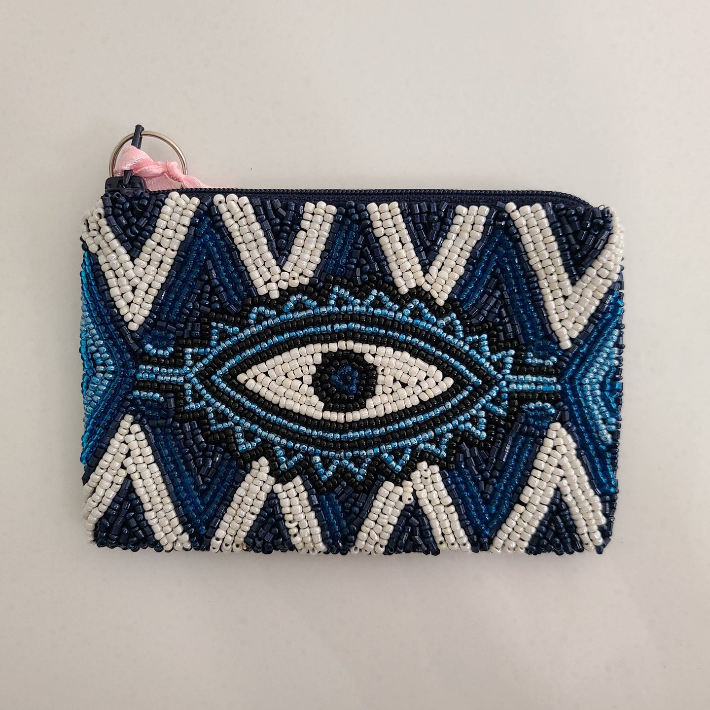 Tiana Designs Evil Eye Beaded Coin Purse - Navy