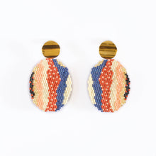 Load image into Gallery viewer, Mayana Designs Co Beaded Handwoven Organic Oval Drop Earrings - 3 Colors