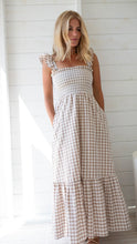 Load image into Gallery viewer, Marea Sasco Dress - Dune Gingham