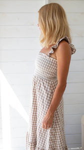 Marea Sasco Dress - Dune Gingham