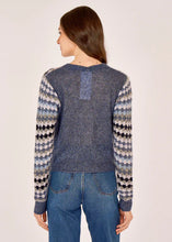 Load image into Gallery viewer, Autumn Cashmere Multi Color Fancy Stitch Crew - Denim Multi