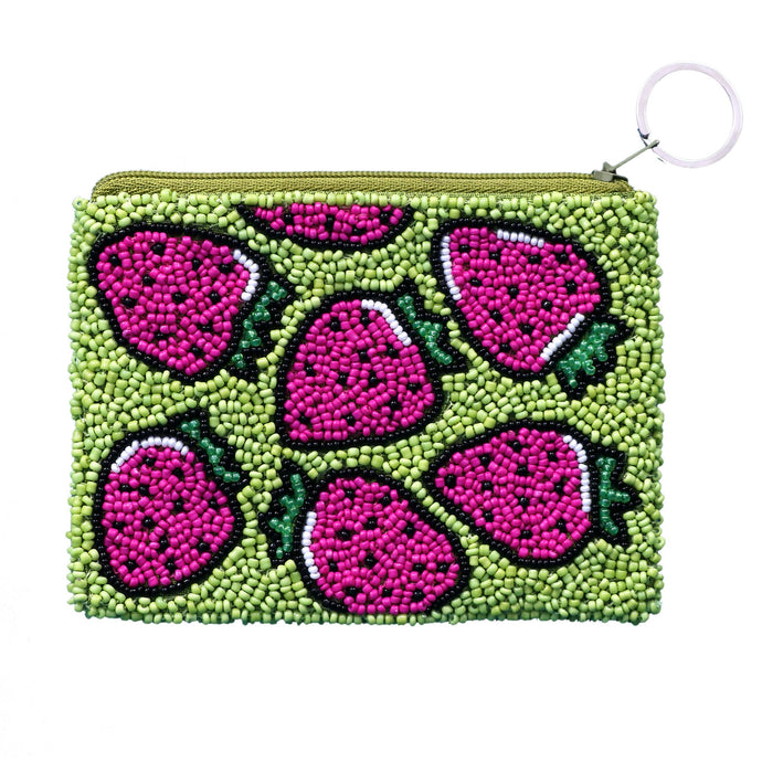 Tiana Designs Strawberries Beaded Coin Purse