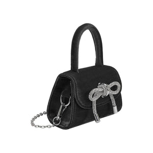 Melie Bianco Sabrina Mini Velvet Top Handle Bag - Black