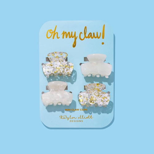 Taylor Elliott Designs Mini Claw Clips - Pearl Confetti