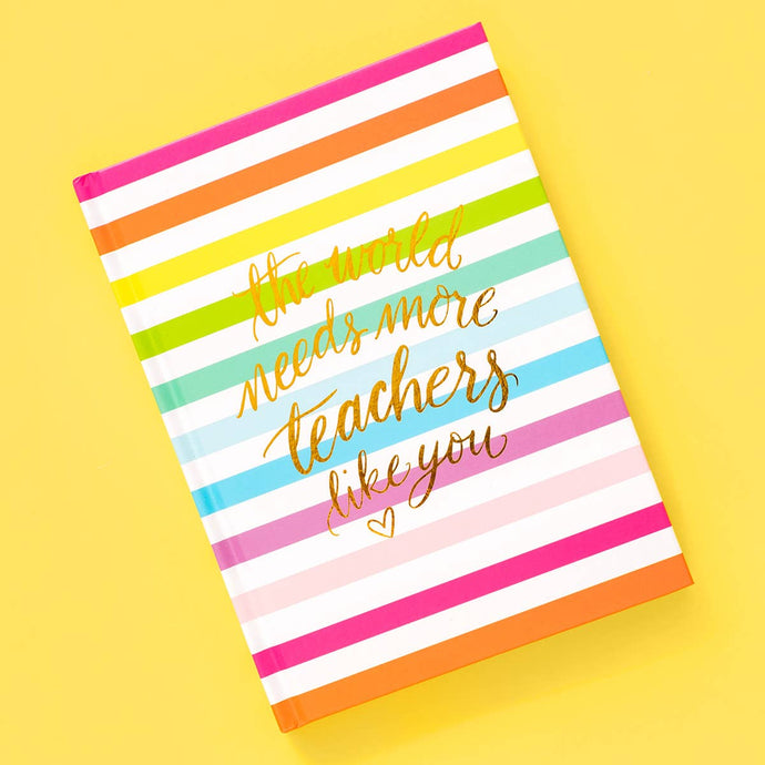 Taylor Elliott Designs Teacher Appreciation Notebook - Rainbow Stripes