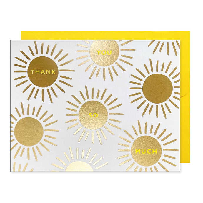 J.Falkner Cards Gold Sunburst Thank You Card