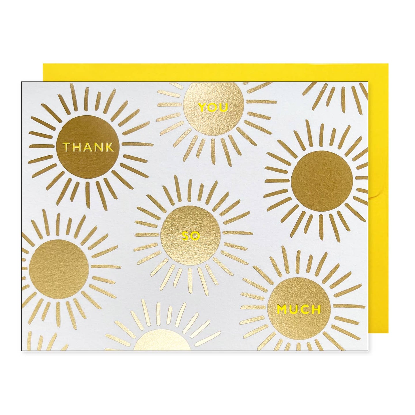 J.Falkner Cards Gold Sunburst Thank You Card