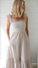 Load image into Gallery viewer, Marea Sasco Dress - Dune Gingham