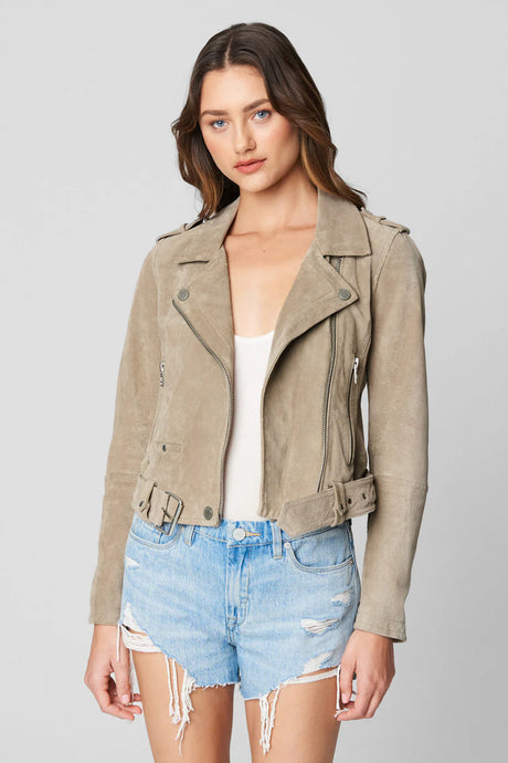 BLANKNYC Sand Stoner Moto Jacket - White Sand