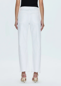 Pistola Lexi Mid Rise Bowed Straight Jean - Luxe White