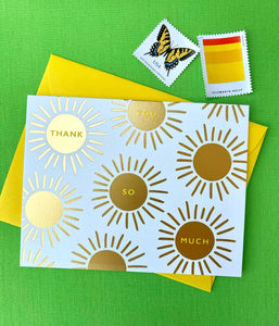 J.Falkner Cards Gold Sunburst Thank You Card