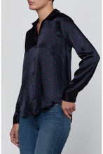 Load image into Gallery viewer, L'Agence Tyler Silk Blouse - Midnight Sangria Polka Dot