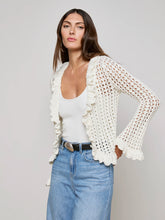 Load image into Gallery viewer, L&#39;Agence Solaris Crocheted Cardigan - Ivory