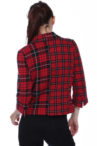 Minnie Rose Cotton Cashmere Blazer - Mixed Plaid