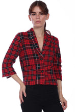 Load image into Gallery viewer, Minnie Rose Cotton Cashmere Blazer - Mixed Plaid