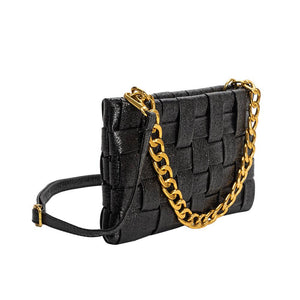 Melie Bianco Mimie Recycled Vegan Crossbody Bag - Onyx Metallic