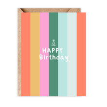 Load image into Gallery viewer, Jolly Rae Rainbow Lines Happy Birthday Card