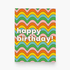paper&stuff Wavy Happy Birthday Greeting Card