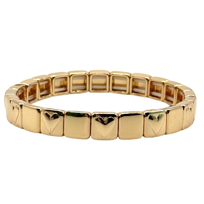 La Lumiere Heart Squares Bracelet - Gold