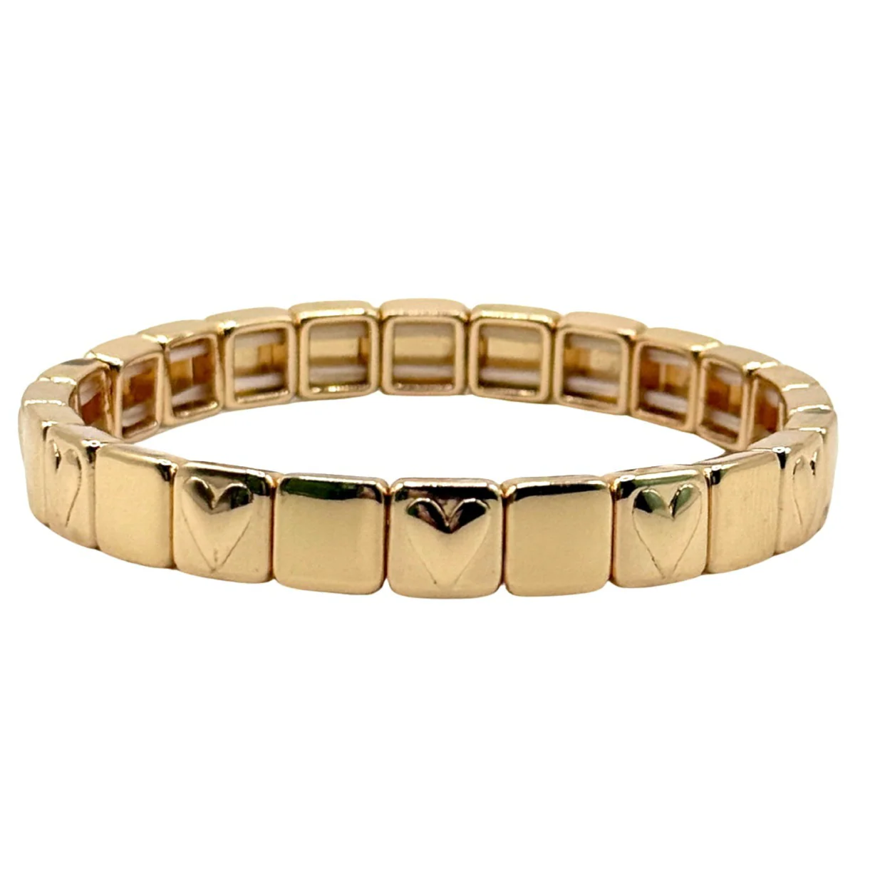 La Lumiere Heart Squares Bracelet - Gold