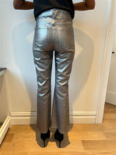 Load image into Gallery viewer, Veronica Beard Carson Metallic Kick-Flare Jean - Light Gunmetal