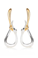 Load image into Gallery viewer, Jenny Bird Egret Hoops - Two-Tone