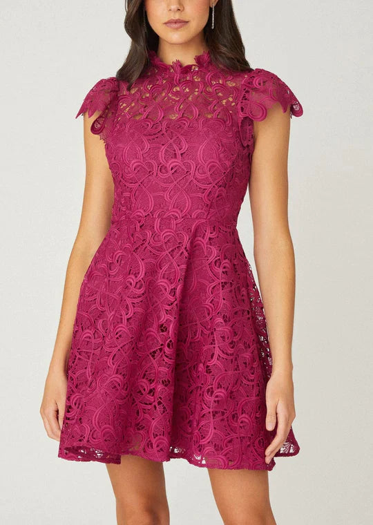 Shoshanna Women's Magenta Lace Everlie Dress Shoshanna Women's Magenta Lace Everlie Dress