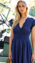 Load image into Gallery viewer, Marea Fiona Dress - Navy Demi Eyelet