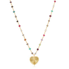 Load image into Gallery viewer, Amelia Rose Jewelry Rainbow Heart Charm Necklace