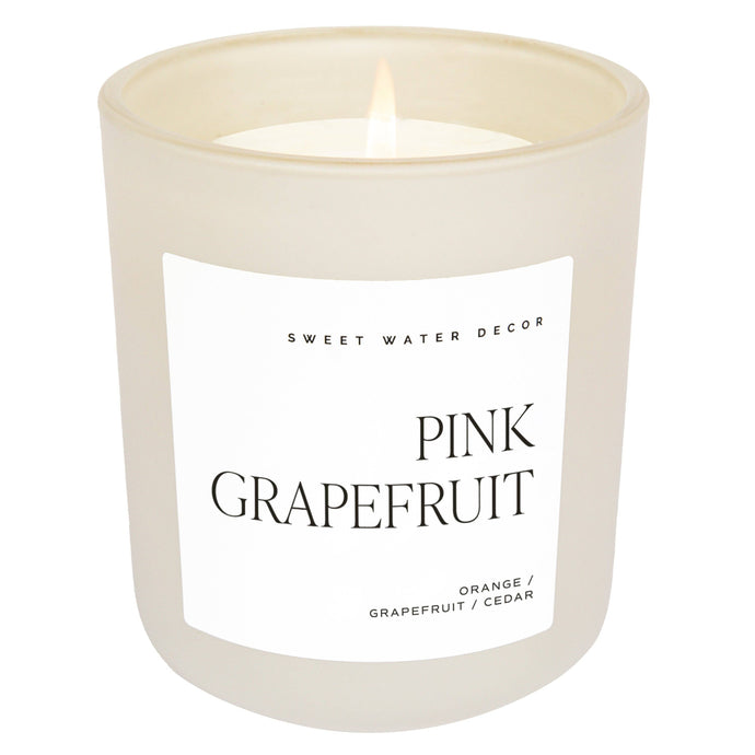 Sweet Water Decor Soy Candle Matte Jar - Pink Grapefruit