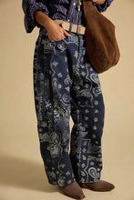 Load image into Gallery viewer, Soli Echo - Paisley Print Barrel Pants: BROWN / S
