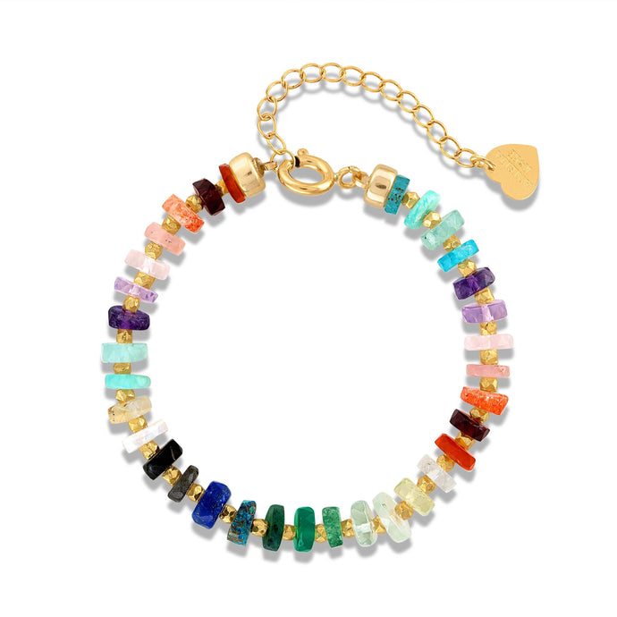 Amelia Rose Jewelry Rainbow Gemstone Heishi Bracelet
