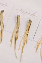 Load image into Gallery viewer, St Armands Designs of Sarasota Skinny Gold Cascading Tassel Earrings