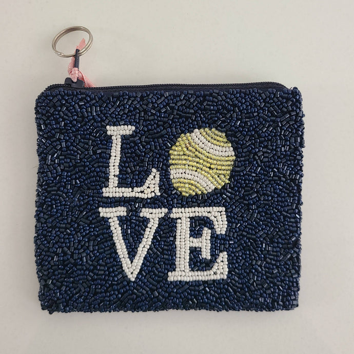 Tiana Designs Large Beaded Coin Purse - Tennis Ball