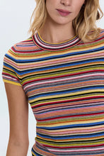 Load image into Gallery viewer, Pistola Selene Multicolor Short Sleeve Sweater Tee - Multi Stripe