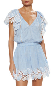 Ramy Brook Ryan Dress - Chambray Embroidered Linen