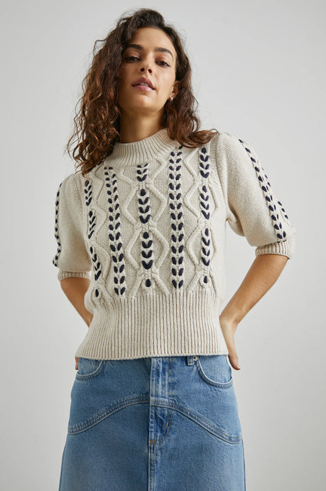 Rails Addy Sweater - Oatmeal Navy Cables