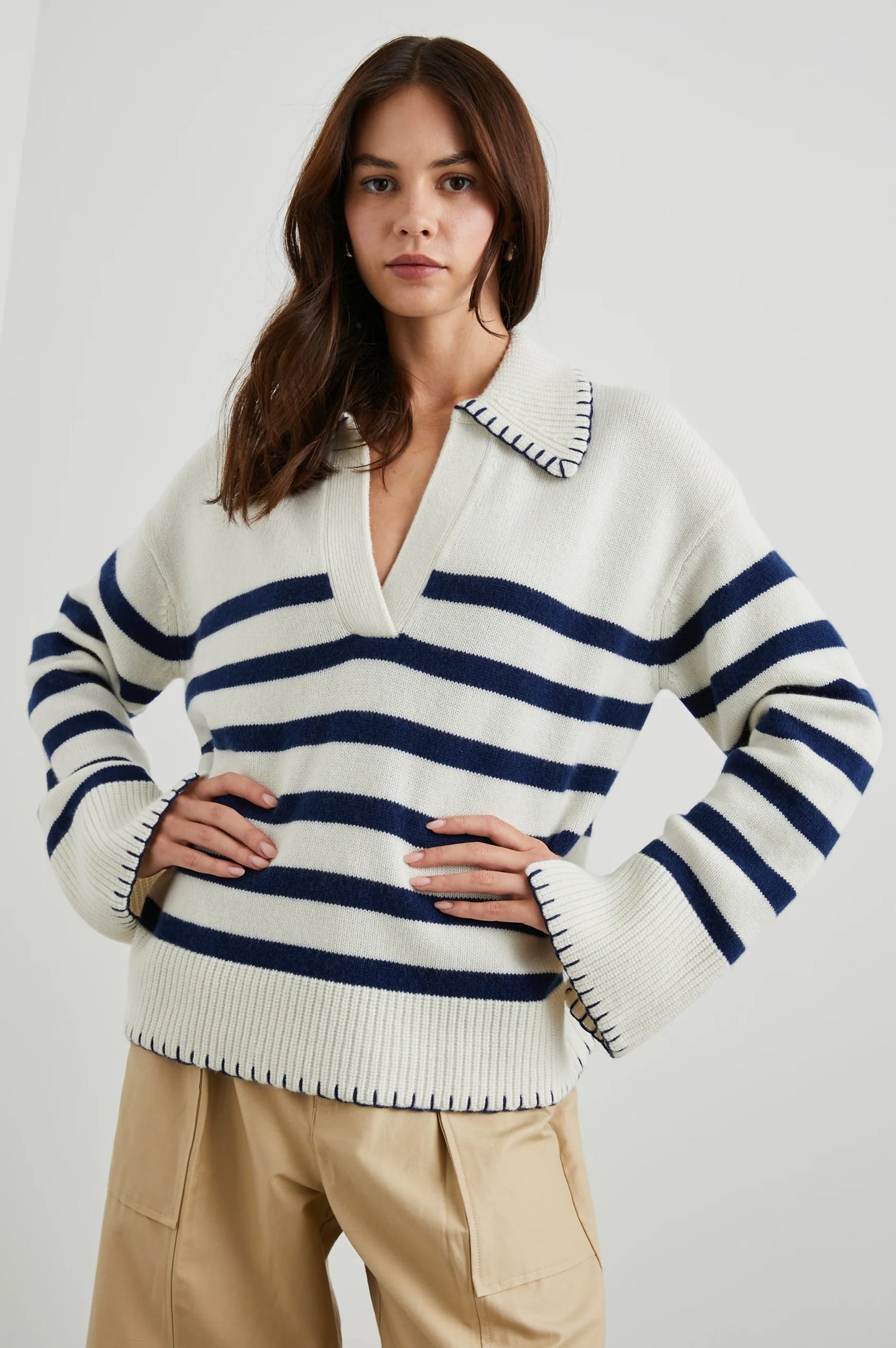 Rails Athena Sweater - Ivory Navy Stripe