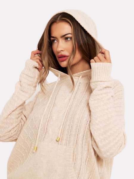 Brodie Luxe Cable Hoodie - Cygnet