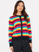 Load image into Gallery viewer, Brodie Winter Rainbow Cardi - Coal/Rainbow