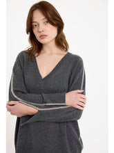 Load image into Gallery viewer, Brodie Glitz Split Cuff Relaxed V - Derby Grey