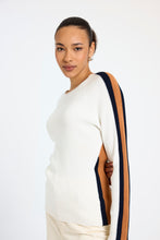 Load image into Gallery viewer, Brodie WISPR Valerie Stripe Slim Crew - Ivory