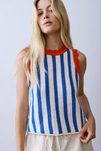 Load image into Gallery viewer, Melissa Nepton Azul Top - Blue Vertical Stripe